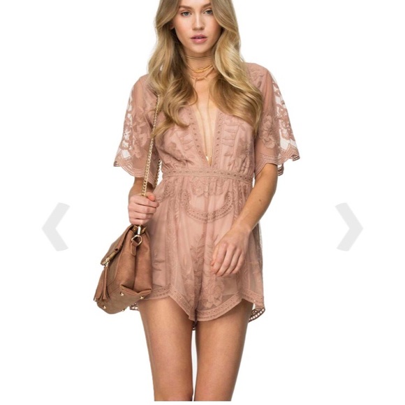 honey punch lace romper dress